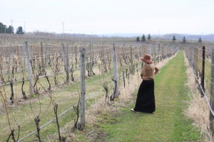 Allie Muchmore at a Michigan vineyard