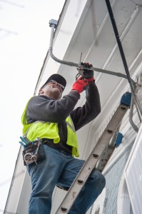 Solar installer does electric work.